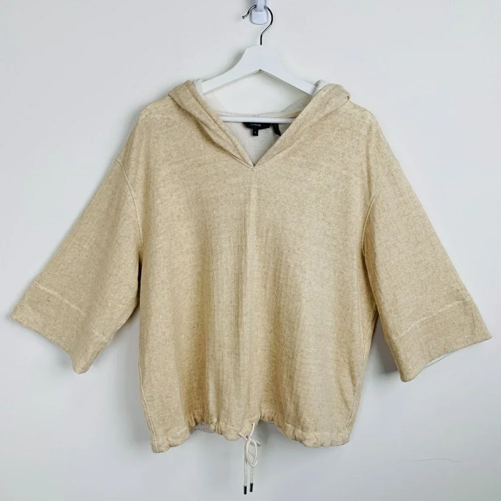 NWT Theory Drawstring Hooded Sweatshirt Size L - Picture 4 of 13